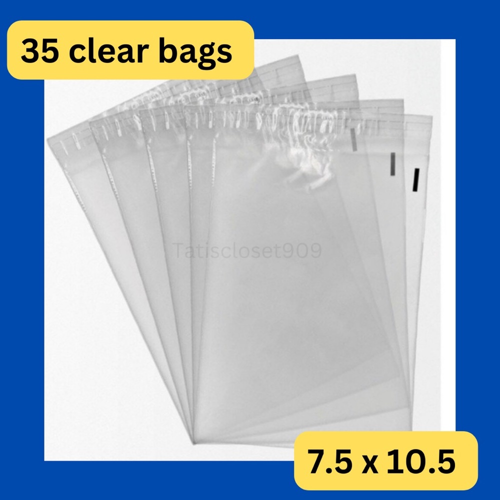 35 clear self seal clear poly bags size 7.5 x 10.5